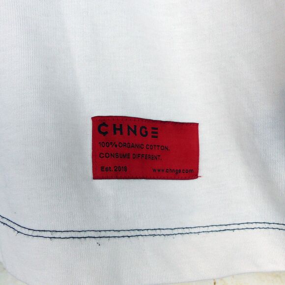 CHNGE T-Shirt Women S Black Ivory Split Butterfly Crop Boxy Two-Tone Sustainable - Picture 8 of 11